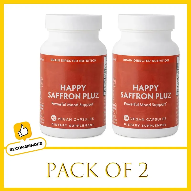 Happy Saffron Supplements 藏紅花萃取物促進情緒和記憶眼睛健康 - 男女關節補充劑 - 90 粒素食膠囊