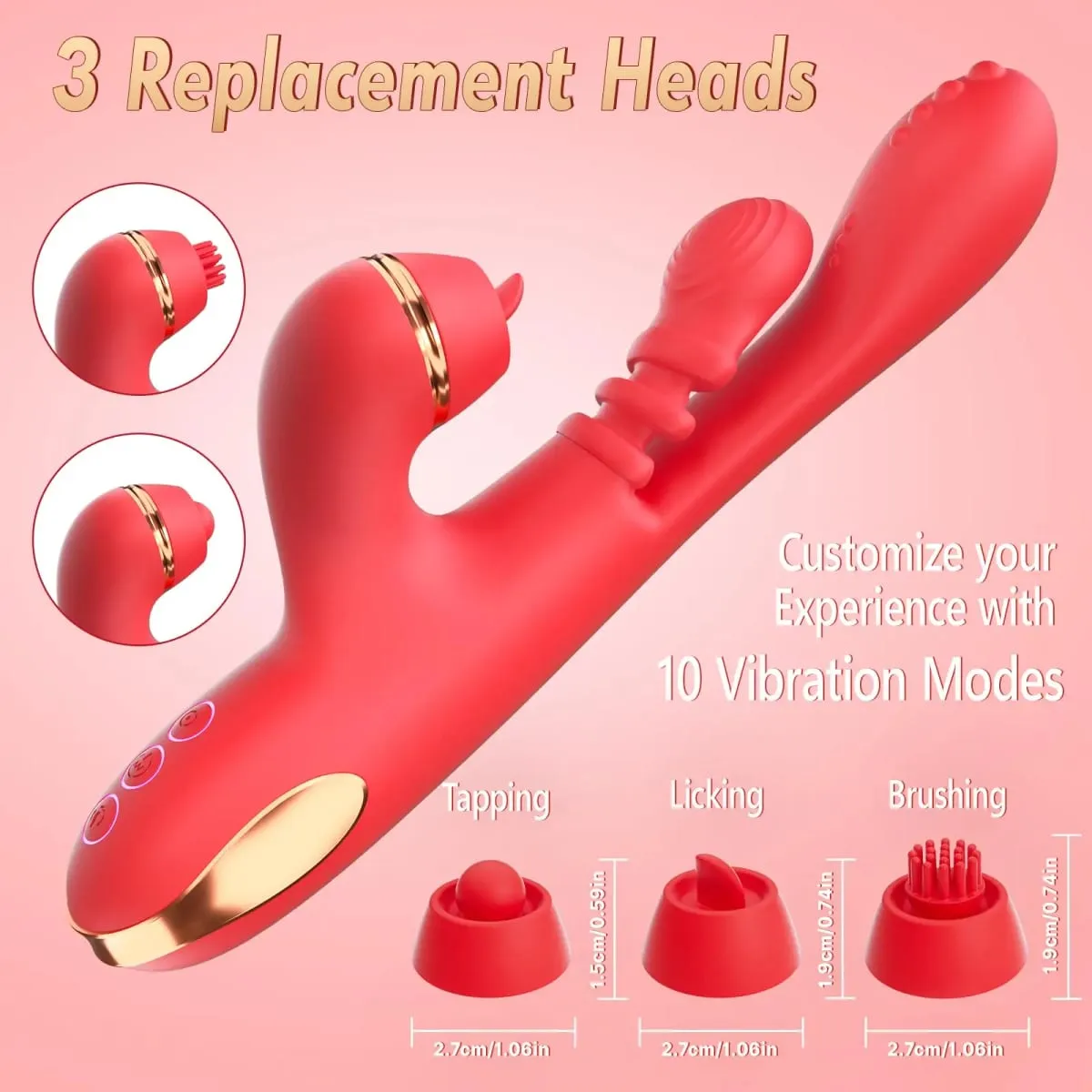 5 IN 1 Tapping Thrusting Dildo Vibrator for Women G Spot Vibrator Kneading Clit Stimulator Female Masturbator Adult Sex Toys