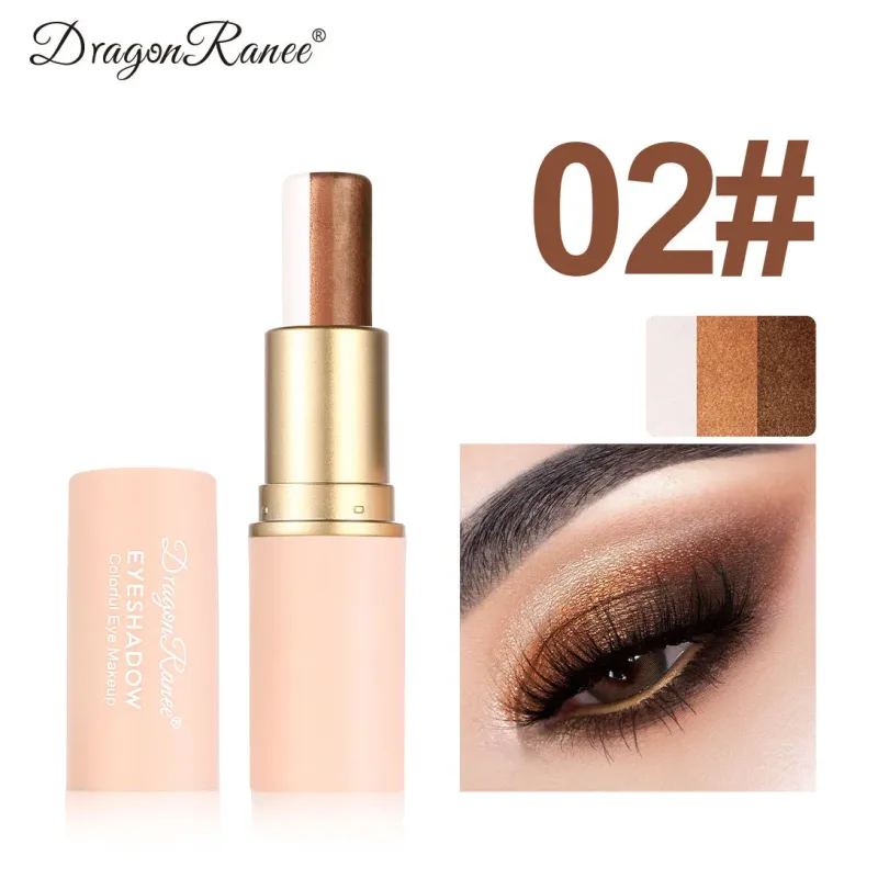 Caneta de sombra de três cores destacando vara impermeável fácil de usar glitter pérola sombra vara shimmer one-swipe olhos maquiagem