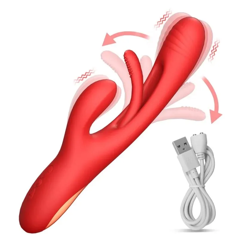 兔子振動器女式 G 點拍打拍打陰蒂刺激器女性陰道舔舌頭按摩器假陽具成人性玩具