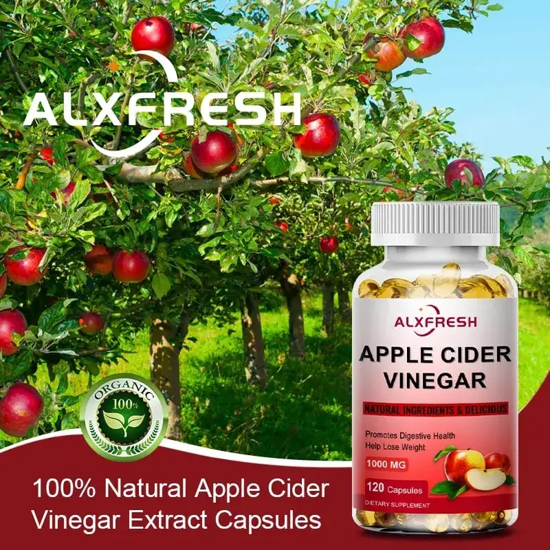 Alxfresh 蘋果醋膠囊含鋅維生素 | 1000毫克|健康補充劑非基因改造 — image 5