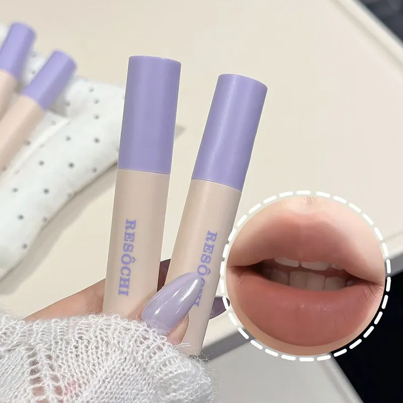 Pasta de feijão rosa labial lama fosco veludo vermelho marrom brilho labial hidratante à prova dwaterproof água duradoura não secagem copo antiaderente maquiagem matiz labial