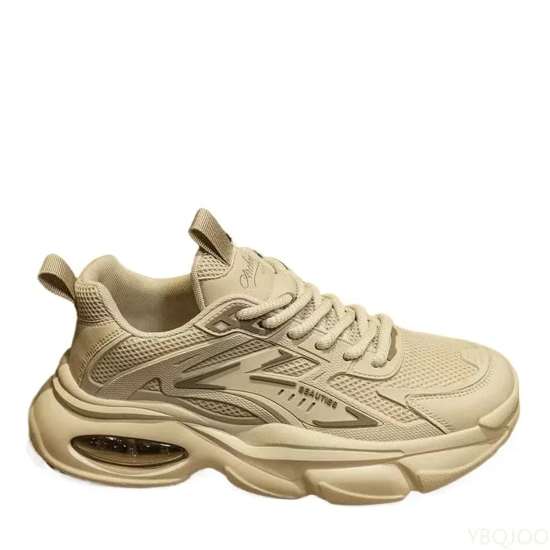 Moda versátil primavera outono novo explosivo sola grossa sapatos masculinos casuais confortáveis ​​sapatos esportivos aumentando a altura