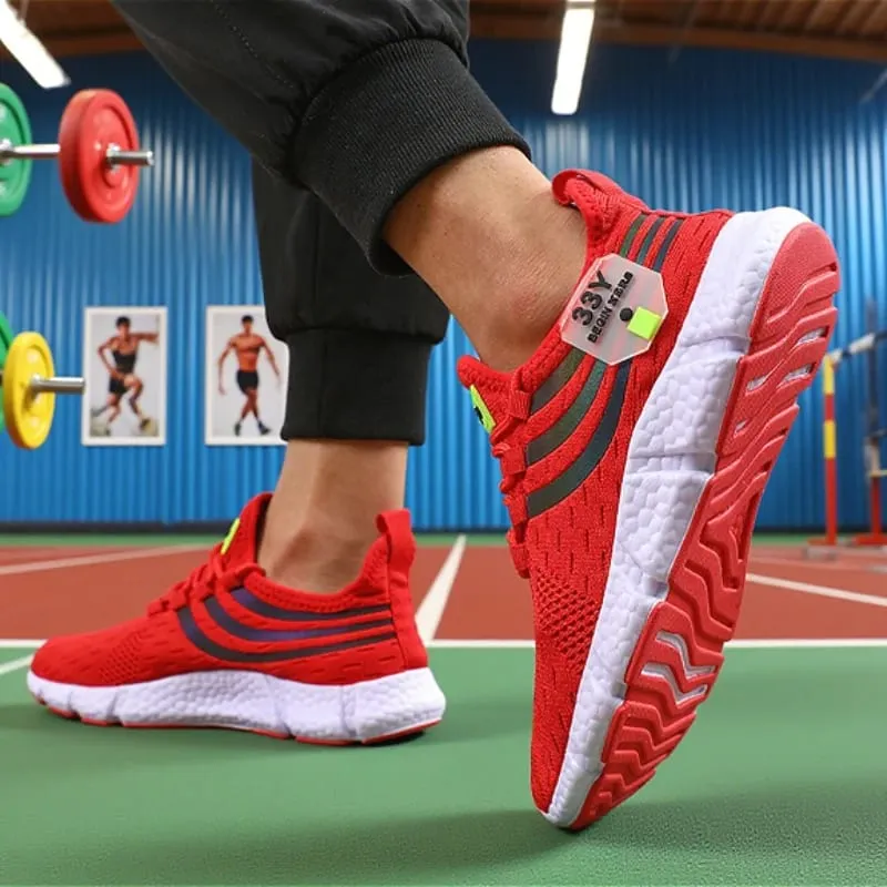 Tênis de malha masculino leve confortável macio respirável tênis de corrida atlético tenis multi colorido sapatos de caminhada