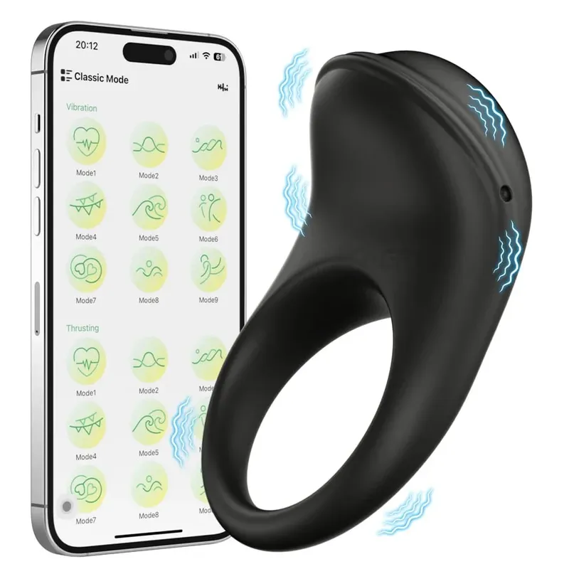 Anel peniano vibratório com controle por aplicativo, anel peniano para homens, ponto g, clitóris, estimulador de clitóris, atraso na ejaculação, brinquedo sexual para produtos adultos