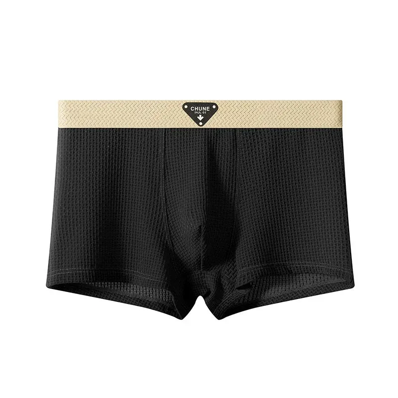 1/3 pçs masculino fresco gelo seda boxers shorts verão cetim-como sólida cuecas pele amigável malha respirável virilha roupa interior masculina