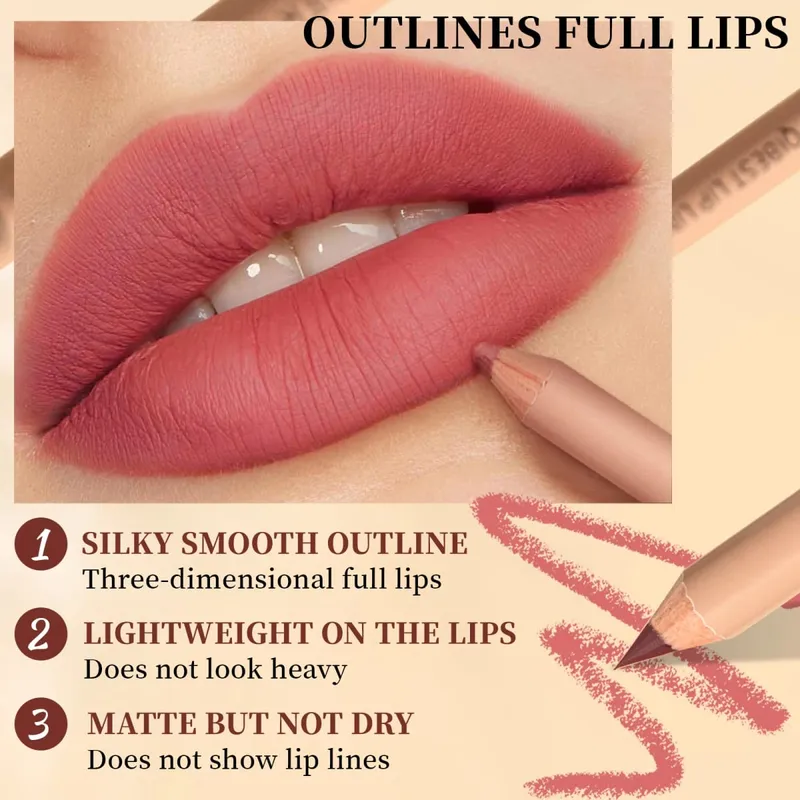12 cores batom fosco lipliner caneta conjuntos de maquiagem à prova d'água duradouro delineador labial lápis contorno batom caneta cosméticos labiais