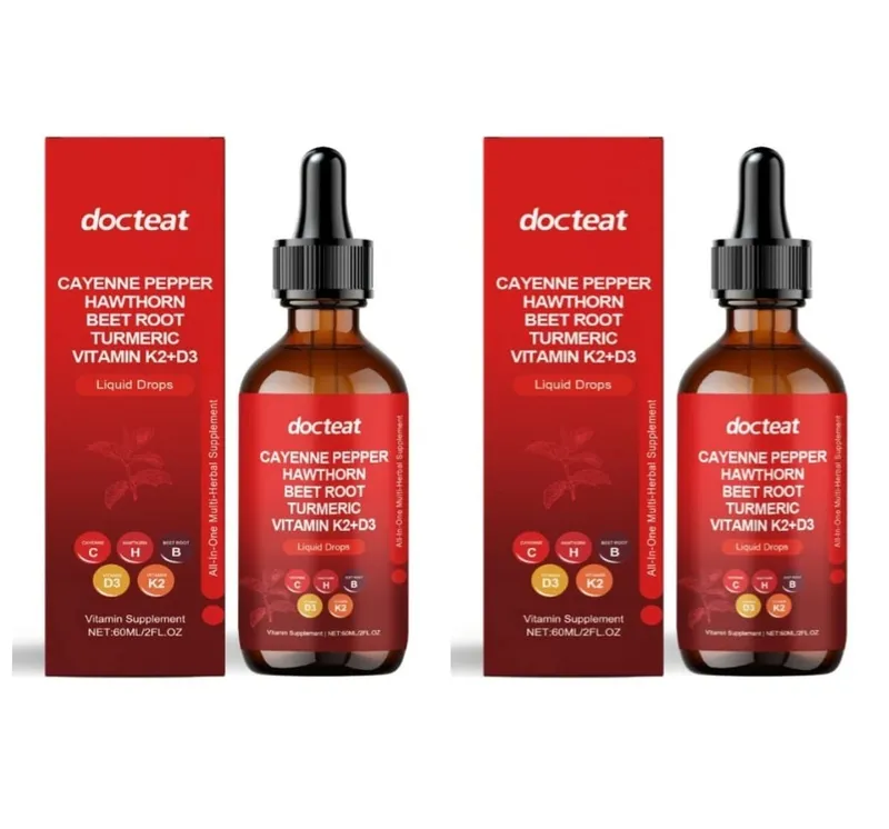 Suplemento líquido Docteat Vitamin Drops K2 + D3 com pimenta caiena e espinheiro ajuda a manter a boa saúde 60 ML — image 8