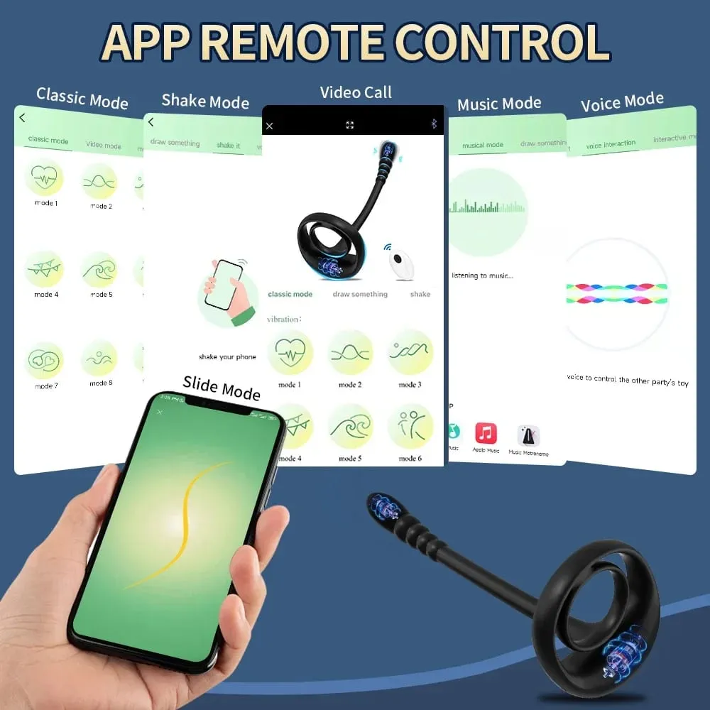 Vibrador anel peniano com controle remoto, aplicativo para homens, massagem de testículos, estimulação da próstata, plug anal, masturbador, brinquedo sexual adulto