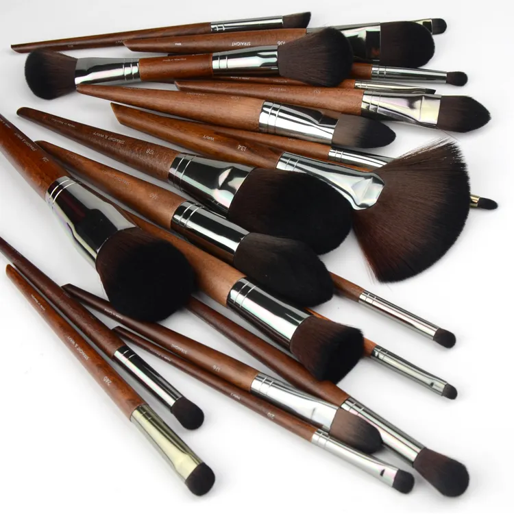 1pc mf pincéis de maquiagem de madeira natural macio pó fundação corretivo compõem escova blush sombra de cabelo sintético ferramentas de alta qualidade