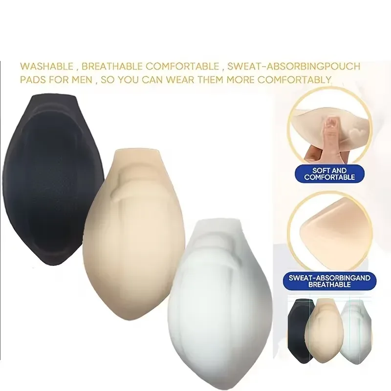 1/3pc masculino realce roupa interior almofada à prova de luz material esponja 3d ponto convexo design adequado troncos de natação outras ocasiões