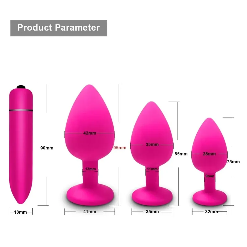 S/m/l plug anal vibrador de bunda feminino/homem silicone macio em forma redonda bala erótica anal plug bala gay brinquedos sexuais para adultos — image 15