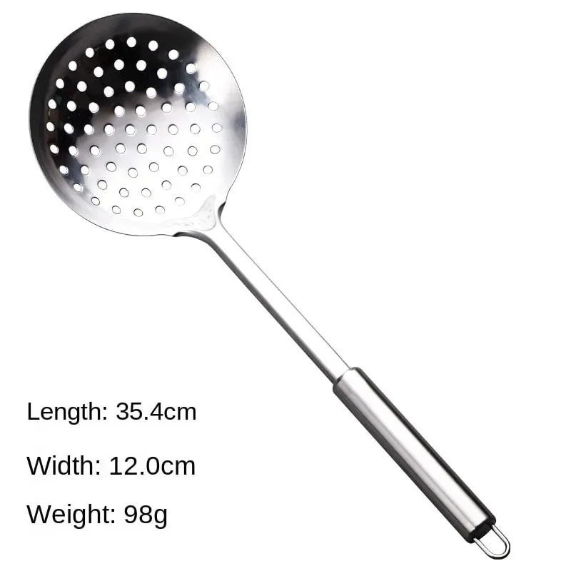 Espátula wok de aço inoxidável, durável, cabo longo, utensílios de cozinha, conjunto de utensílios de cozinha, colher de arroz, concha, ferramentas de cozinha