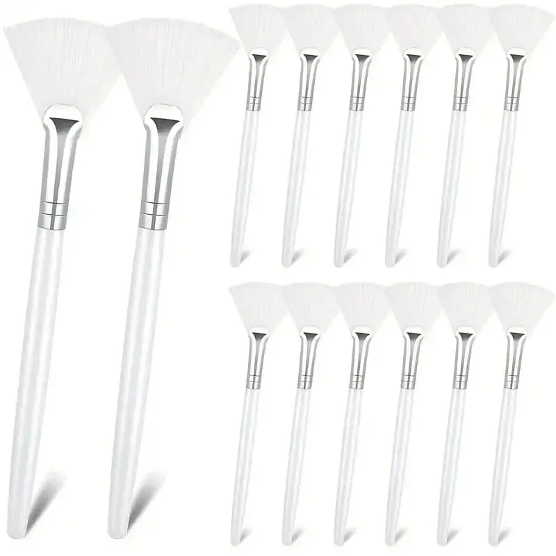 3/6/12 pçs pincéis faciais práticos forma de leque escova cabeça plana aplicador de máscara facial macio portátil escovas ferramentas cosméticas