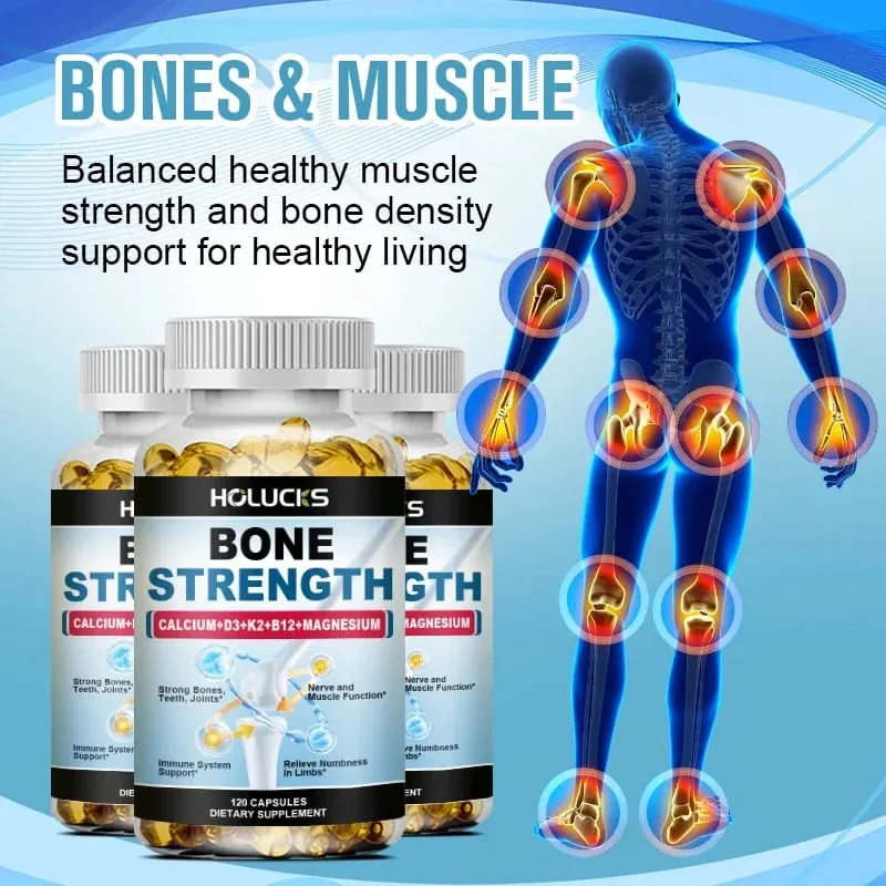Yimiduk Advanced Bone Strength Supplement with Calcium for All-in-One Bone Strength Flexibility & Vitality Healthy Aging