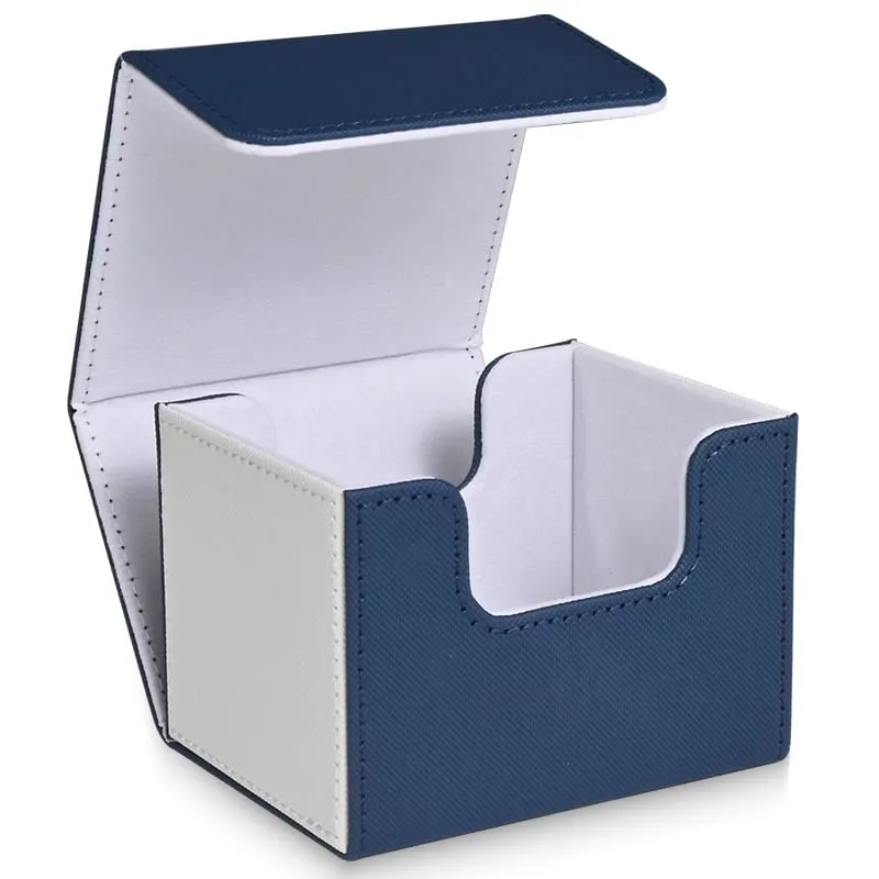 Card Deck Box PU Leather Strong Magnet Card Case Holds 120+ Single Sleeved Cards Fits for Magic Yugioh TCG Cards