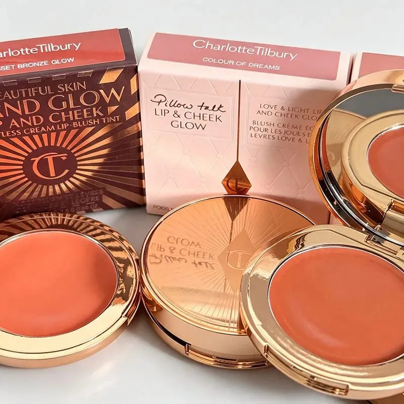 Fashion Charlotte Lip Cheek Dual-use Blusher Cream Two Color Highlight Powder Blusher Waterproof Oil Control Tilbury Cosmetics — image 1