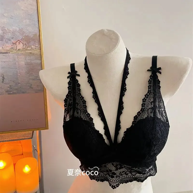 Renda francesa alça larga grosso superior camada de renda interna sem sutiã conjunto petite feminino pequeno busto conforto lingerie conjunto 32-38 s-xl