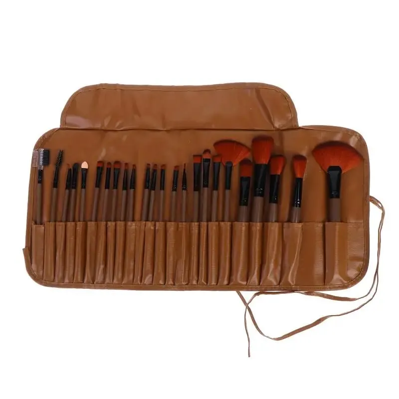 Conjunto de pincéis de beleza profissional de 24 unidades inclui todos os pincéis de maquiagem com bolsa organizadora para uso pessoal e de viagem