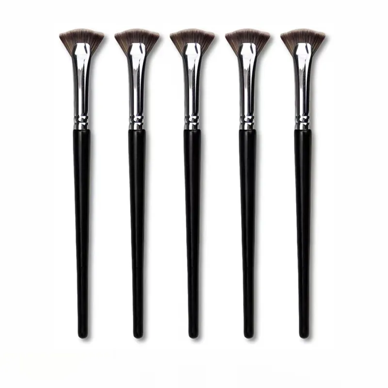 1pc rímel iluminador em pó ferramenta de manchas escova de cílios em forma de leque macio sem derramamento beleza profissional pincéis de maquiagem de cílios