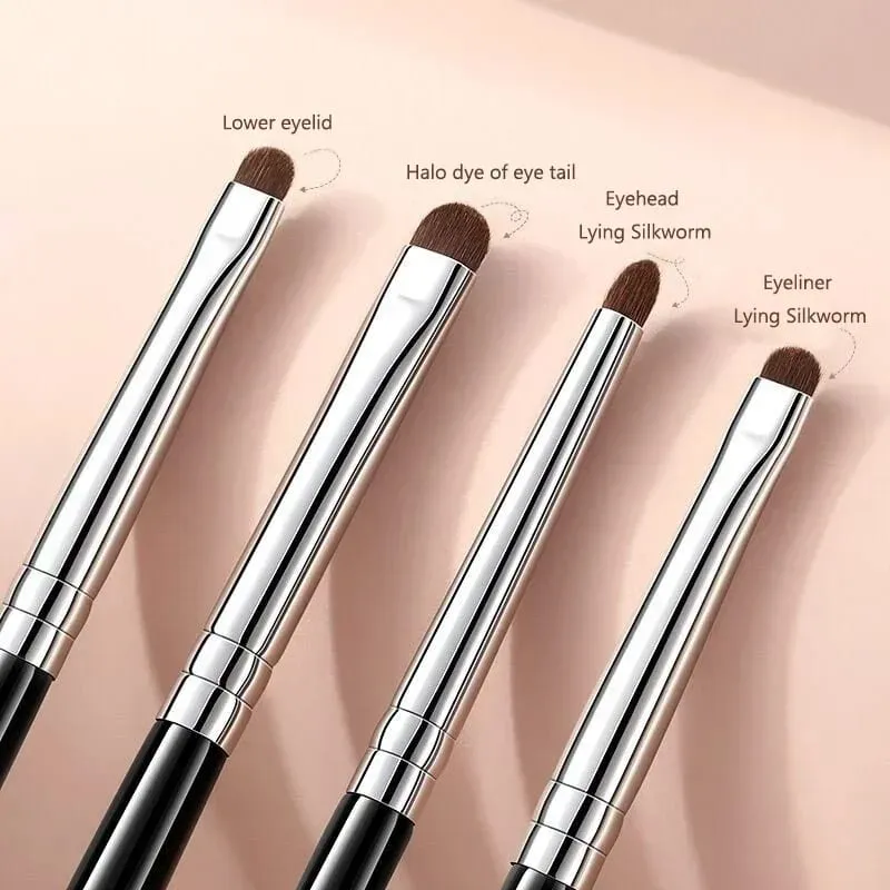 Conjunto de pincéis de maquiagem natural para os olhos, pincel para sombra, contorno de sobrancelha, delineador, olhos femininos, cosméticos, mistura de detalhes, ferramentas de maquiagem