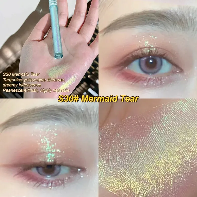 Brilho iluminador líquido sombra de olho multicromático shimmer sombra camaleão maquiagem para os olhos alto brilho pérola brilhante sombra de olho