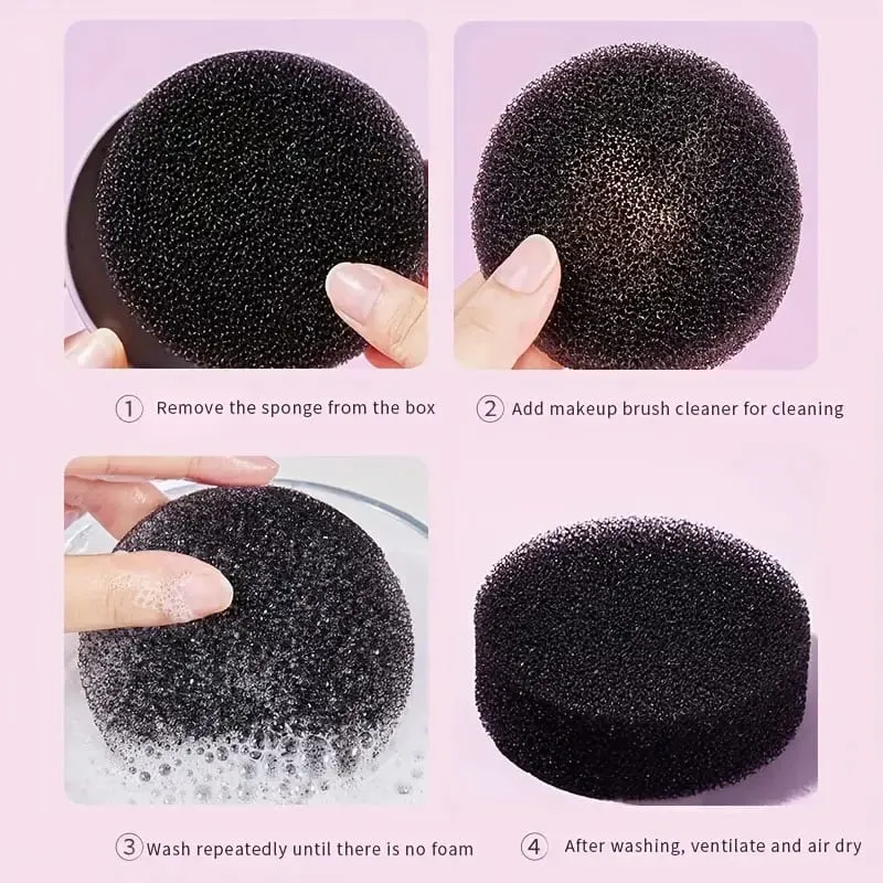 Limpador de pincéis de maquiagem, esponja limpadora de remoção de cores, limpeza rápida e fácil de pincéis de maquiagem em pó sem soluções químicas de água
