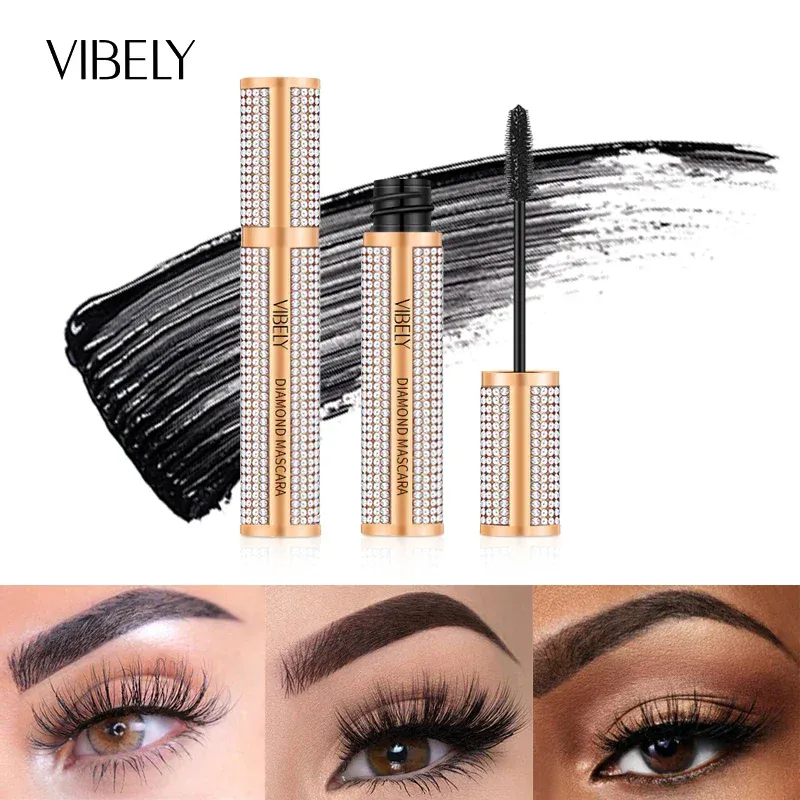Diamond 4D Mascara Silk Fiber Waterproof Long Eyelash Extension Lengthening Thick Black Mascara Eye Makeup Products Cosmetics — image 4