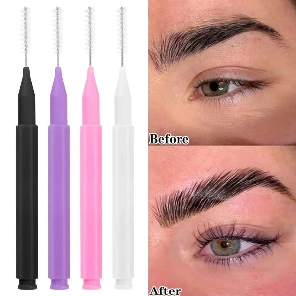50pcs Mini Eyebrow Brush Disposable Lightweight Brow Lifting Brushes Portable Eyelash Extension Comb Perm Brush Lash Accessories