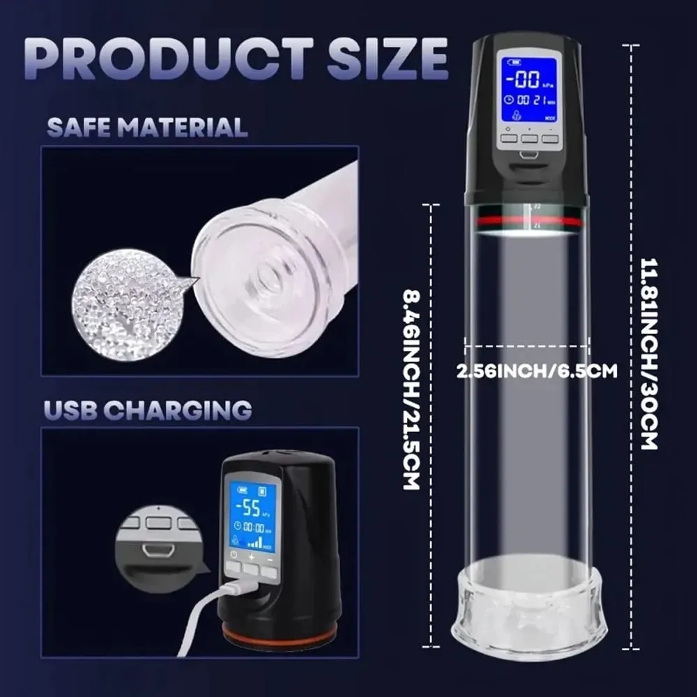 Automatic Penis Pump Suction Vacuum Male Masturbation Penis Extender Dick Erection Enhancement Trainer Adults Sex Toys