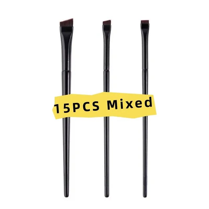 3/6/9/15/30PCS Ultra Thin Blade Eyeliner Brush Set Fine Angle Flat Eyebrow Brush Under The Eyes Flat Head Precise Detail Brushes