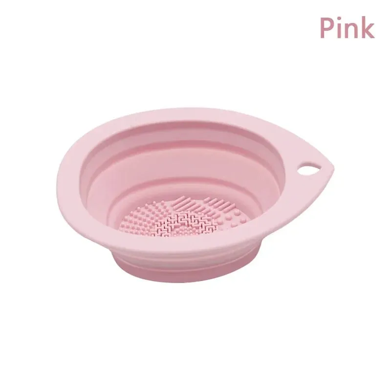 Escova de maquiagem de silicone limpador dobrável escova de cosméticos tigela de limpeza em pó puff beleza esponja tapete de lavagem escovas almofada de purificador