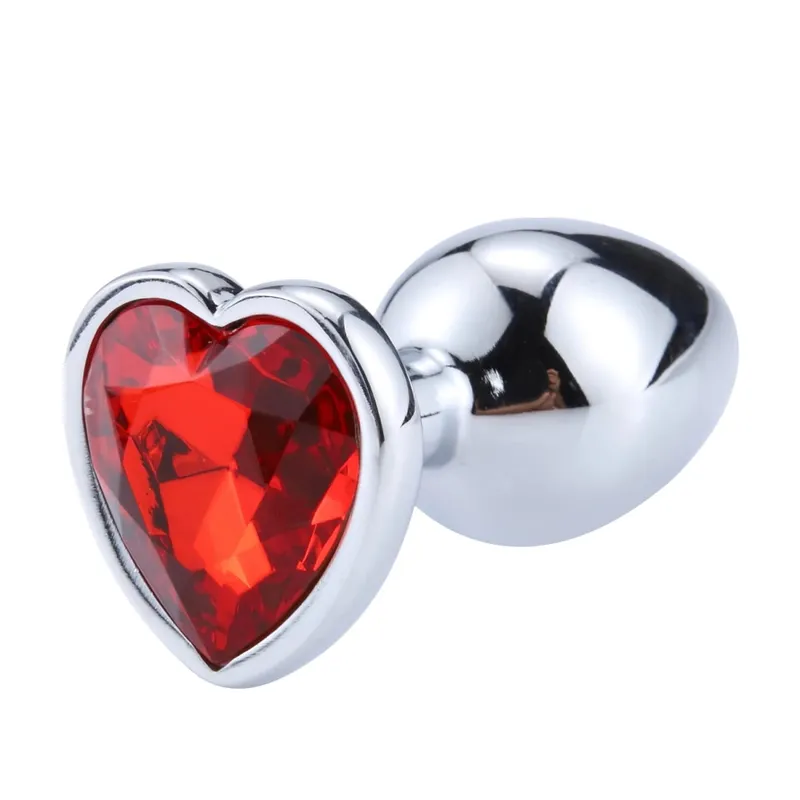 Plug anal coração 3 tamanhos de aço inoxidável cristal anal plug removível butt plug estimulador sexo anal brinquedos massageador de próstata vibrador