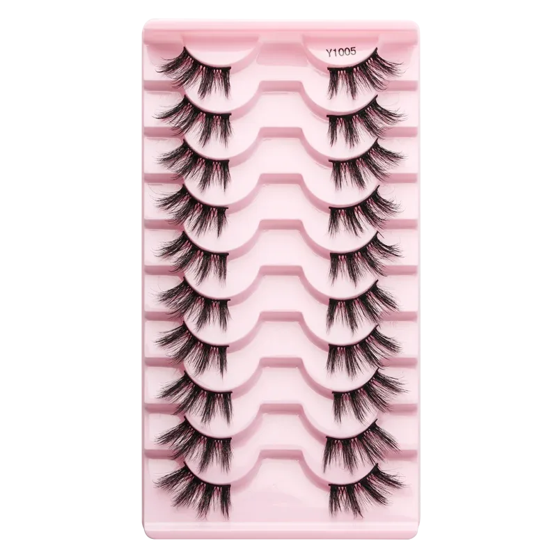 Half EyeLashes Natural Fluffy False Eyelashes Cat Eye Lash 3D Faux Mink Lashes Soft Winged Eyelash Extension Makeup Tool
