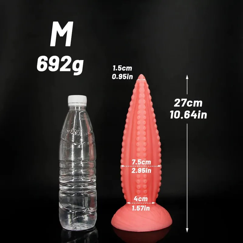 5 tamanhos grandes vibradores anal macio silicone longo butt plug monstro vibrador enorme rosa tentáculo vibrador masturbar brinquedos sexuais para mulheres homens
