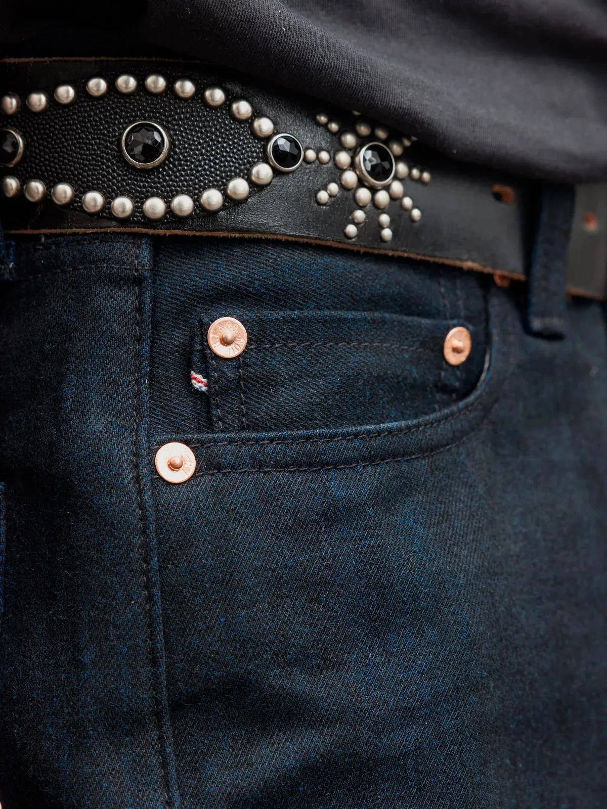 Red Tornado Midnight Blue Selvedge Jeans Masculino 16oz Denim Straight Fit Dark Indigo Workwear Calças — image 2