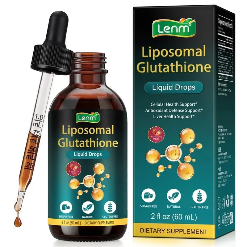Lenm Liposomal Glutathione Liquid Drops Antioxidant Defense Support with Vitamin C and NAC Sugar Free and Gluten Free 60 ML