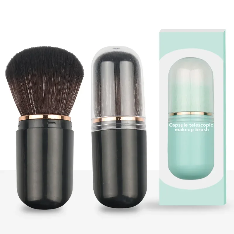 Ferramentas de maquiagem únicas, mini pincéis de maquiagem portáteis, ferramentas de beleza retráteis, pincel para pó solto, blush, pincéis de maquiagem