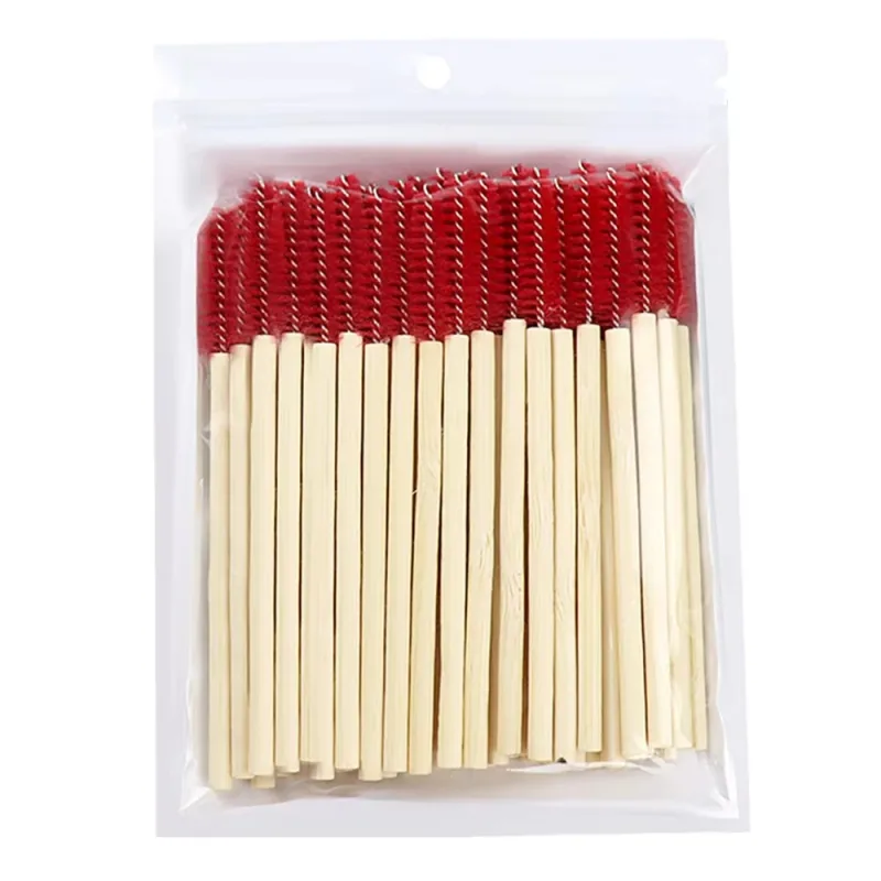 50 pçs alça de bambu escovas de cílios rímel varinhas aplicador cílios extensão escova sobrancelha spoolie escovas ferramenta de maquiagem