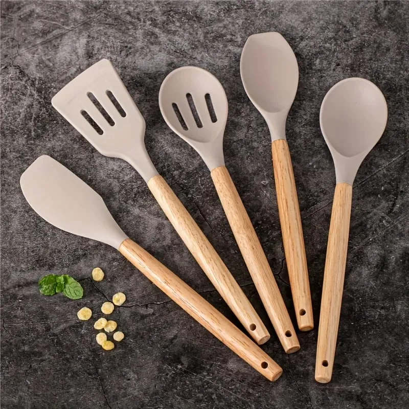 Conjunto de utensílios de silicone 14 unidades com suporte de plástico — image 6