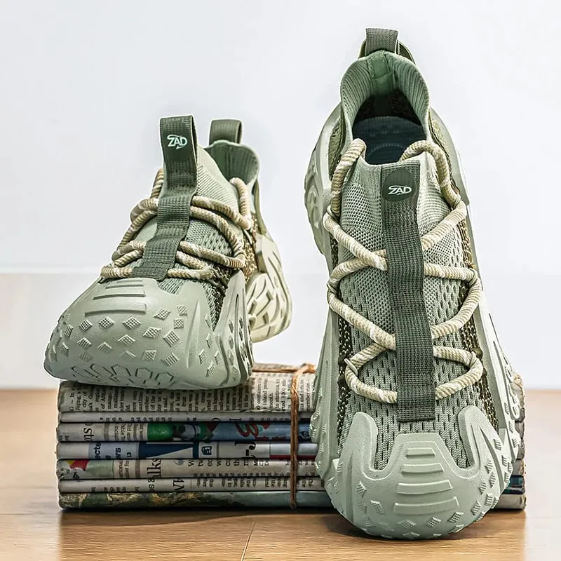 Perforated Vent Mesh Mens Light Summer Sneakers Soft Foam Anti Abrasion Flexible Outsole Outdoor Daily Shoes