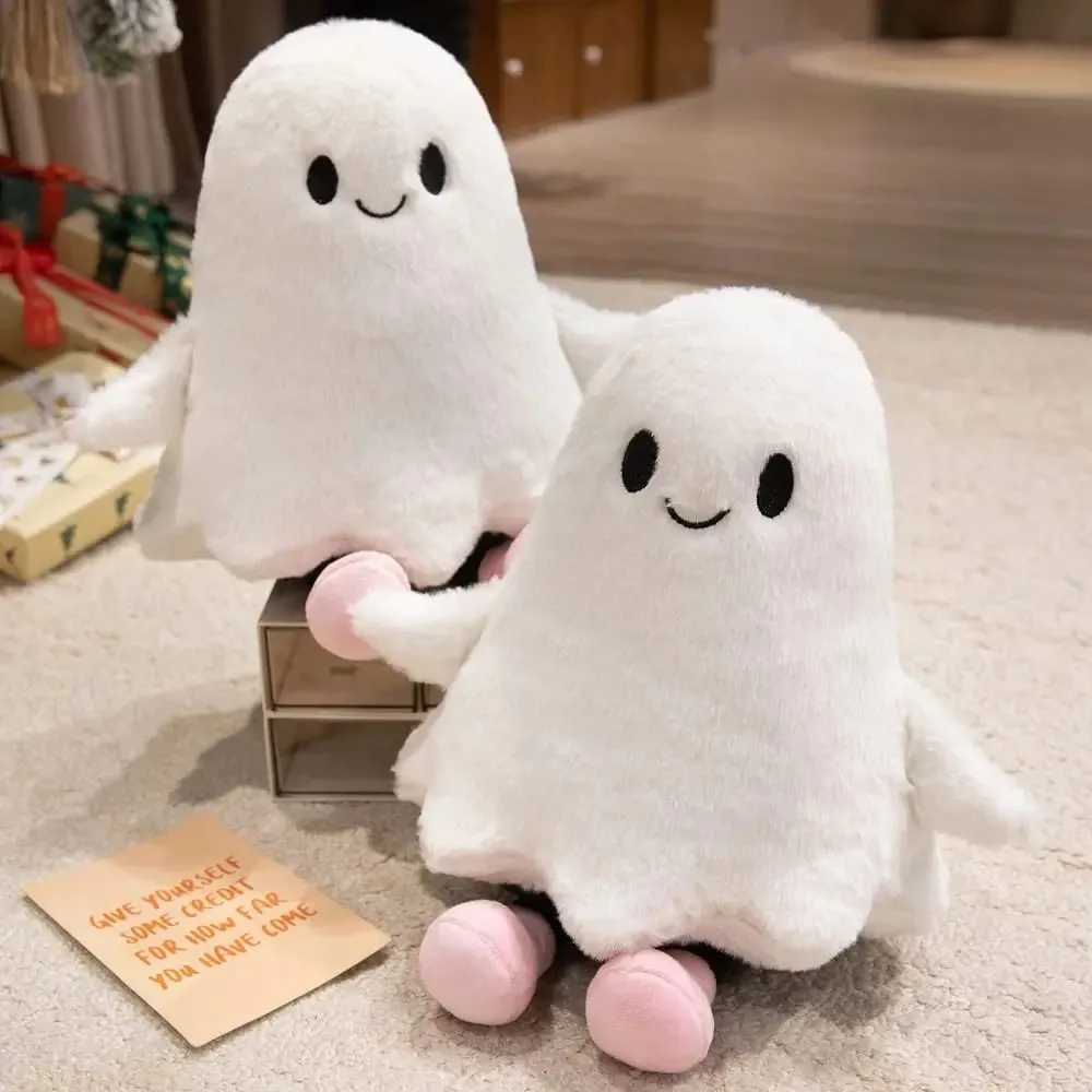 Simulação pequeno fantasma interativo feito à mão dos desenhos animados fantasma fofo coleção Holloween fantasma travesseiro decoração de casa