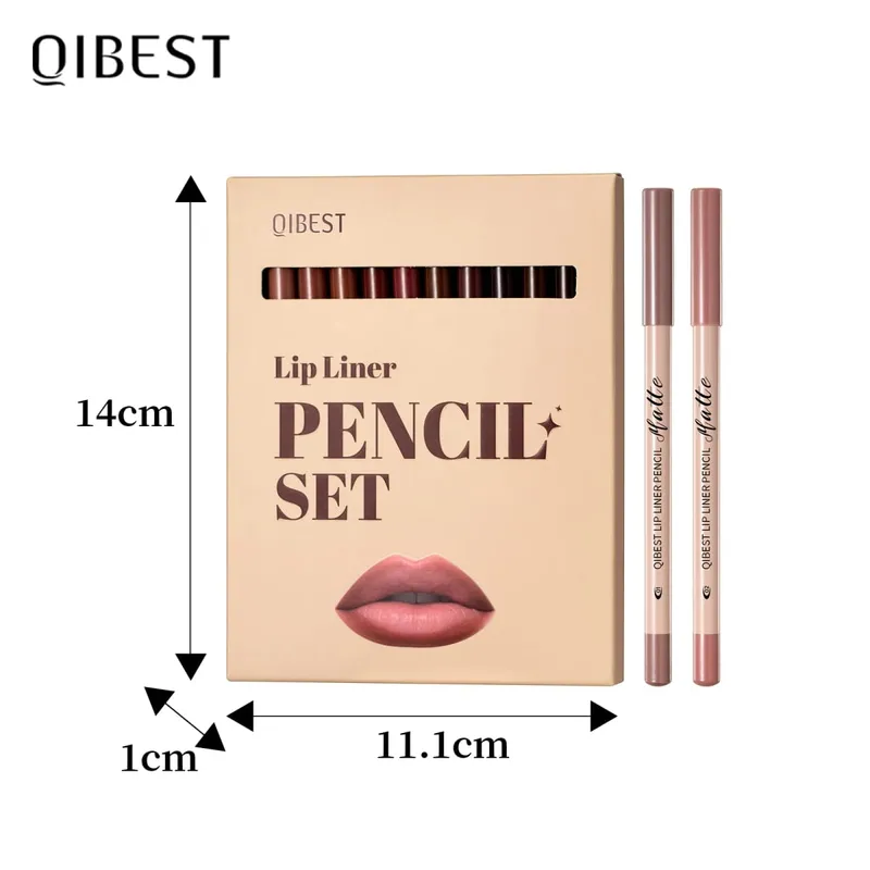 12 cores batom fosco lipliner caneta conjuntos de maquiagem à prova d'água duradouro delineador labial lápis contorno batom caneta cosméticos labiais