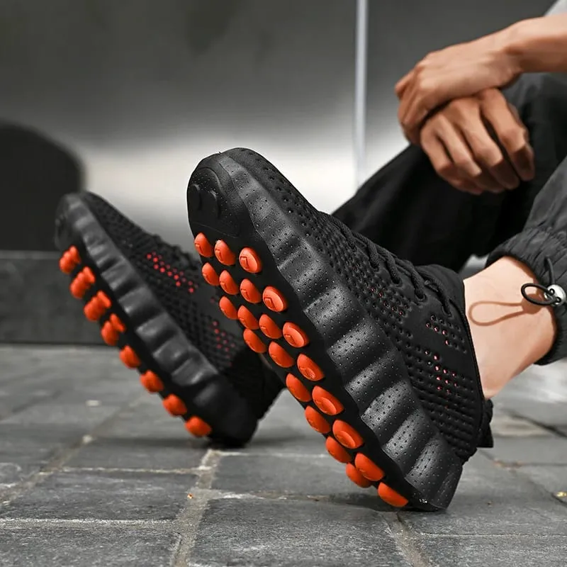 Homens confortáveis ​​tênis de corrida respirável sola grossa antiderrapante sapatos esportivos casuais amortecimento tênis de caminhada ao ar livre para mulher