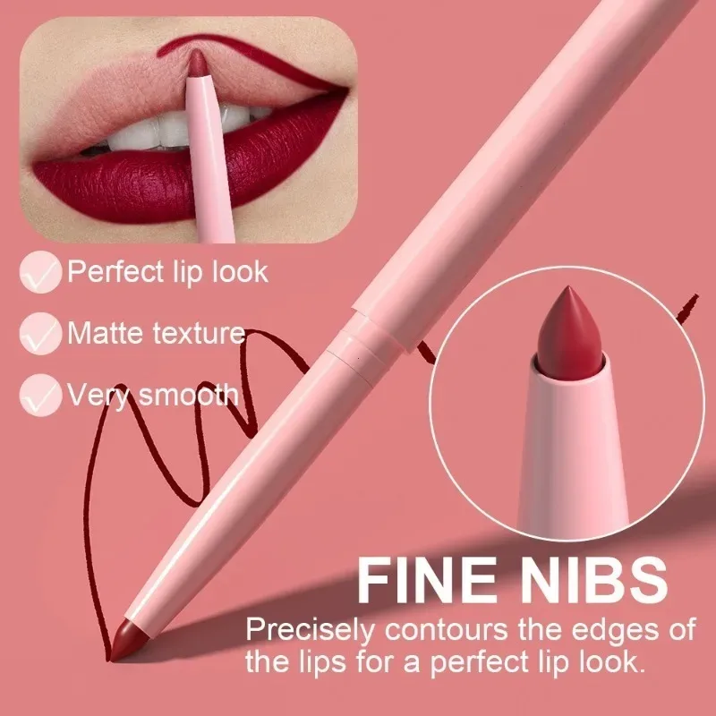 Conjunto de canetas delineadoras labiais, 6 peças, de longa duração, à prova d'água, à prova de suor, fácil coloração, não desbota, renderização de cores, conjunto de brilho labial, maquiagem de beleza — image 4