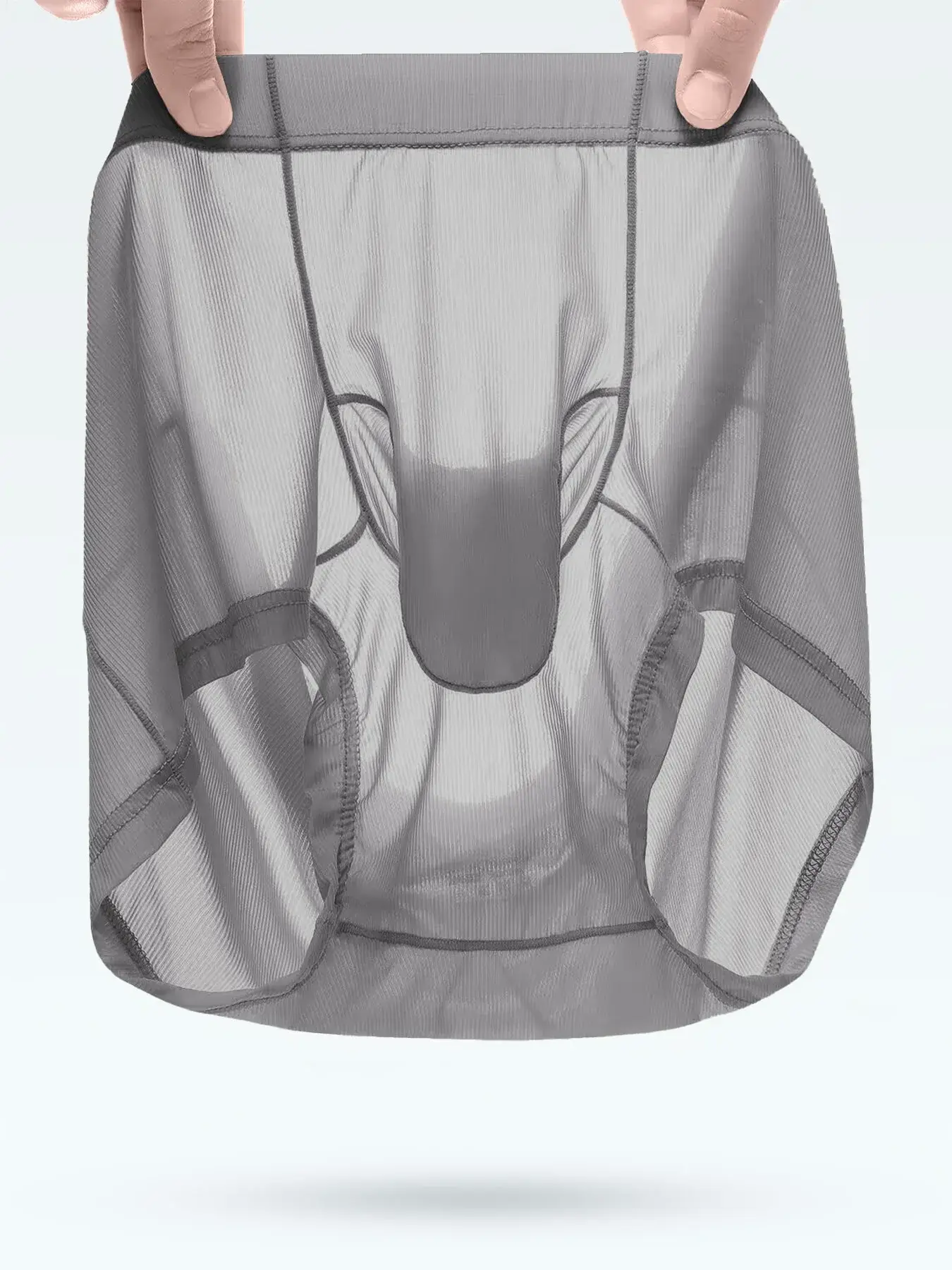 Cuecas boxer transparentes masculinas, roupa íntima sexy ultrafina, transparente, calcinhas de seda gelada, suave e brilhante, lingerie — image 12