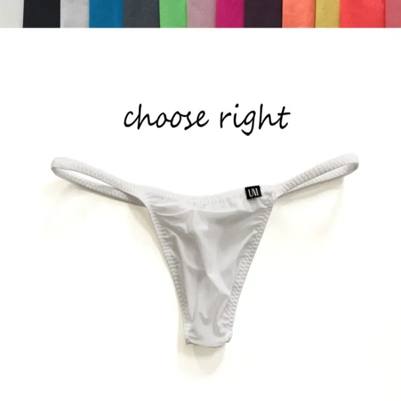 Men's Sexy Low Waist Semi-Transparent Thin Thong Underwear Tight Fitting Bagless G-Strings Hot Summer Choice