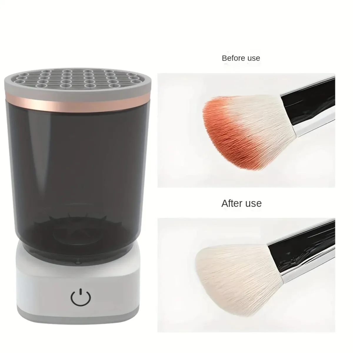 Limpador elétrico de escova de maquiagem, automático, ferramenta de limpeza de escova cosmética, limpeza profunda rápida para todos os tamanhos de escovas, durável