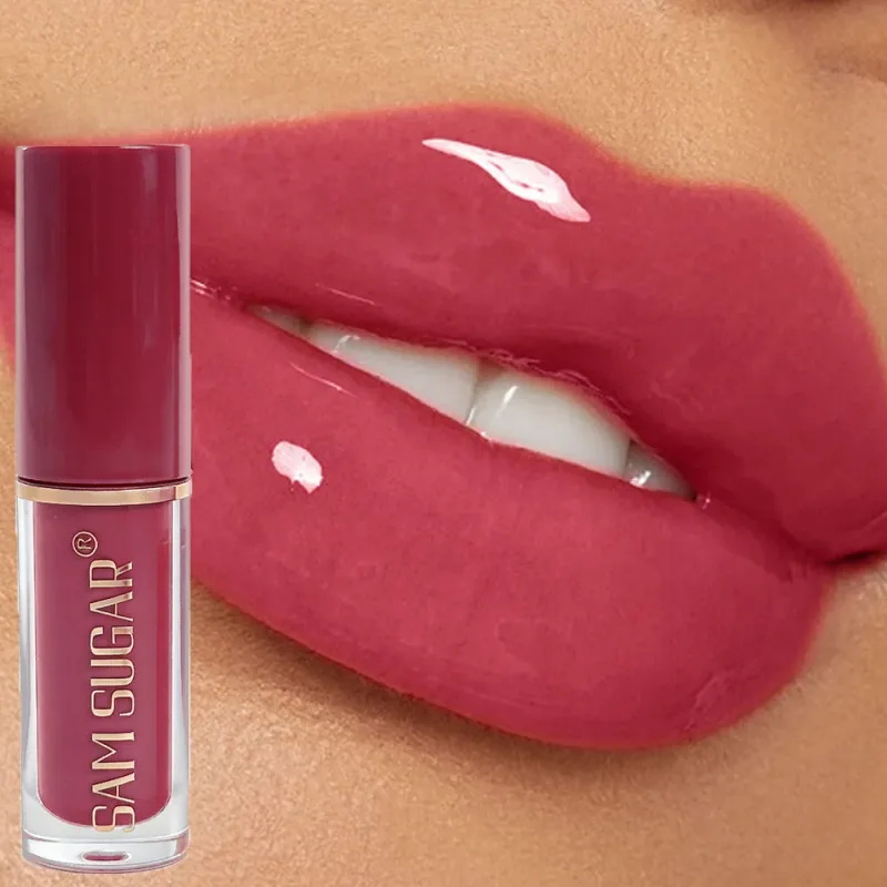 Batom líquido de longa duração, brilho labial hidratante, à prova d'água, copo antiaderente, mini brilho labial, maquiagem cosmética