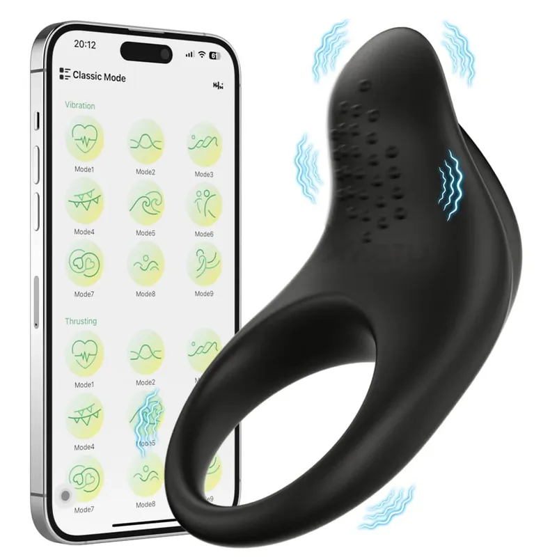 Anel peniano vibrador com controle por aplicativo, anel peniano retardador de ejaculação, anel peniano para adultos, brinquedos sexuais masculinos para homens